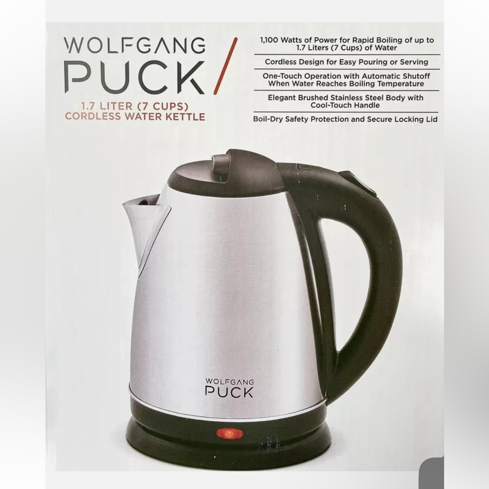 Wolfgang Puck 1.7-Liter Electric Cool-Touch Cordless Water Kettle 1100-Watt New
